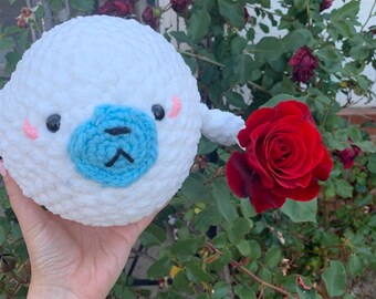 Soft Chunky Crochet Plushie Bubble Seal Amigurumi Fluffy Chubby Stuffed