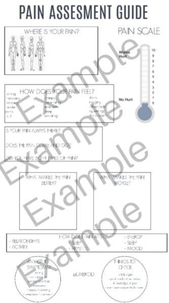 Pain Assessment Guide - Etsy