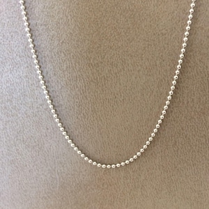 Handmade Italian 18k White Gold Bead Chain Necklace - 15.91&quot; Length El Greco Luxury