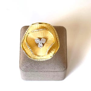Annamaria Cammilli 18k Yellow Gold Diamond Ring: Italian Designer Jewelry