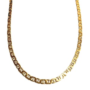 9k Yellow Gold Flat Anchor Chain Necklace | Men&#39;s Solid Gold Handmade Italian Luxury Gift