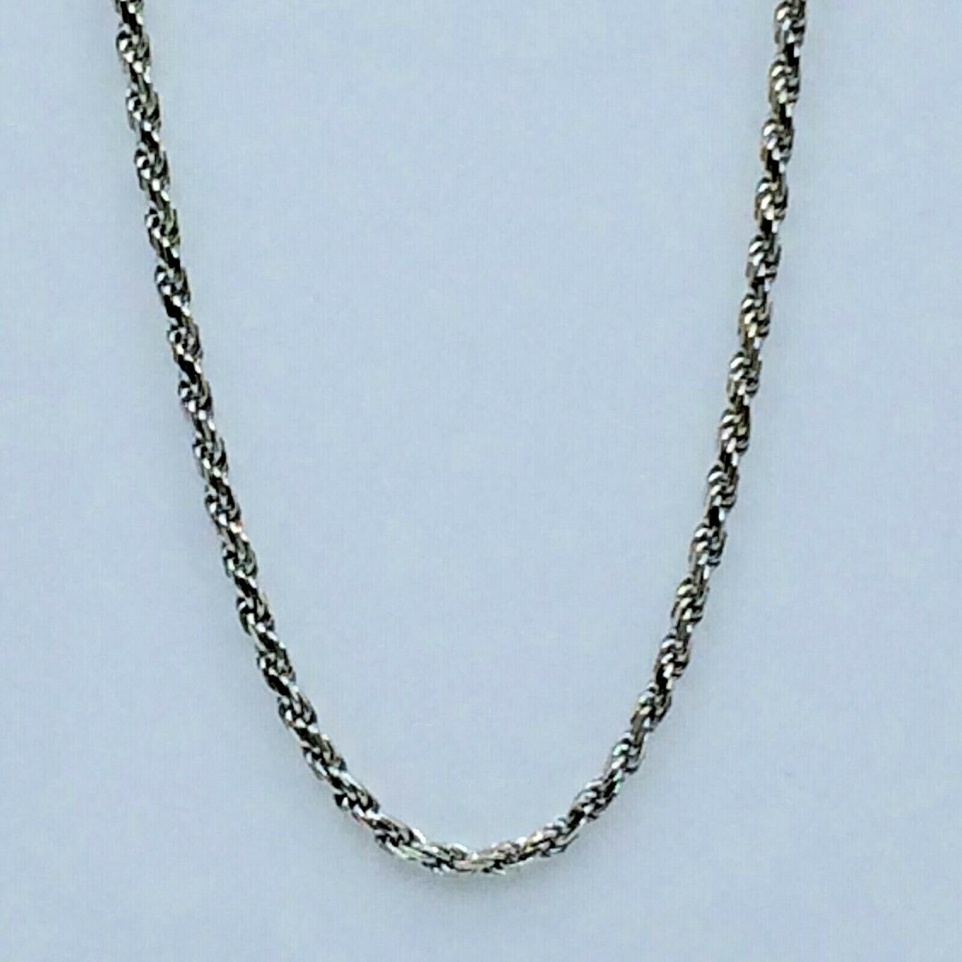 Women's Italian Rope Chain 14k White Gold Width 1.16mm Etsy