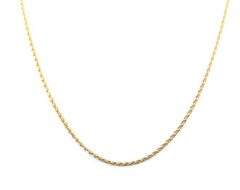 Damen-Halskette, 14 Karat Gelbgold, Spiga-Weizenquadrat, 17,83 Zoll, Breite 1,14 mm