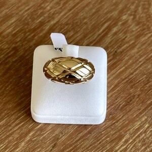 14k yellow gold rhombus dome ring for women | handmade greek design
