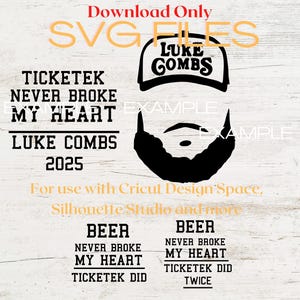 Luke Combs SVG Files use for tshirt tumbler koozie stubby holder