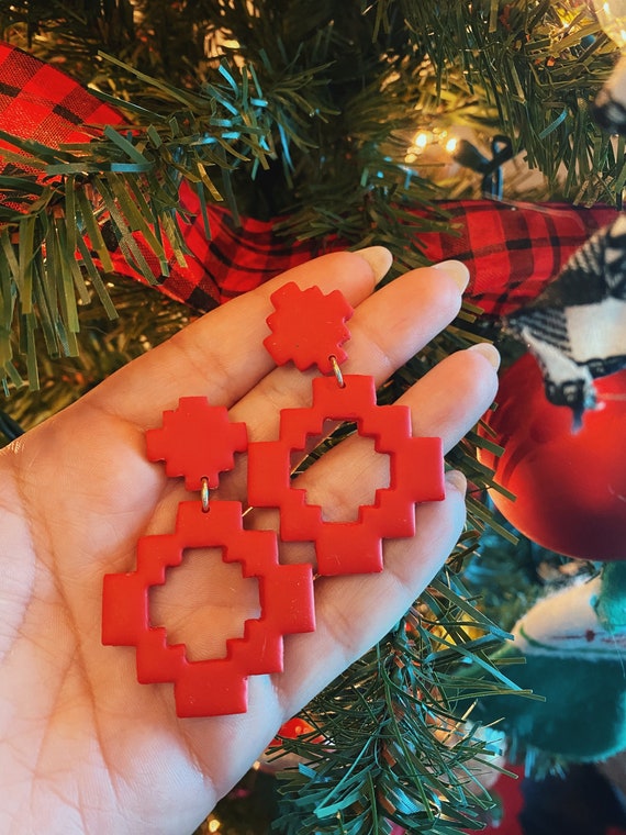 Scarlet Aztec Dangles