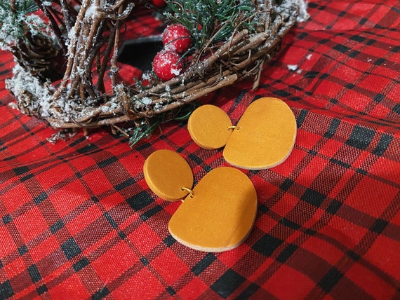 Stacked Golden Pebble Dangles