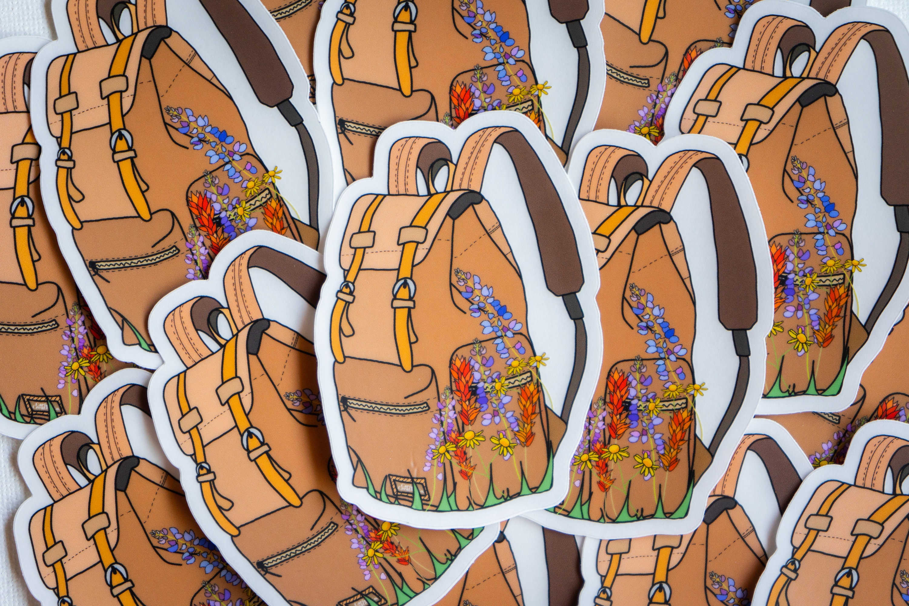 Hiking Backpack Clear Sticker Bumper Sticker Decal Vinyl Etsy