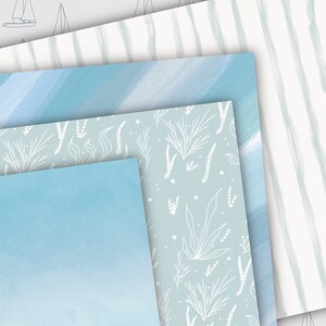 Coastal Beach Digital Printable Paper Set Designer Scrapbook - Etsy