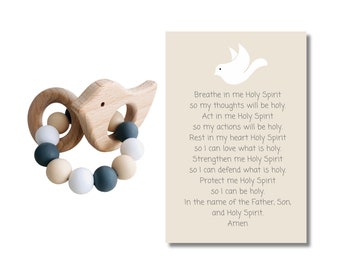 HOLY SPIRIT RATTLE | 4x6" Framable Prayer Card | Baptism Gift | Baby Shower Gift | Newborn Gift