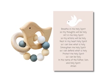 HOLY SPIRIT RATTLE | Framable Prayer Card | Baptism Gift | Baby Shower Gift | Newborn Gift