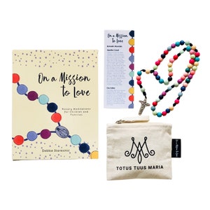 WOOD BEAD ROSARY Gift Set | Catholic Kid Gift | Wood Bead Rosary | Rosary Book | First Communion | Confirmation