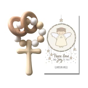 Guardian Angel Silicone Rosary | Baby&#39;s First Rosary | Catholic Baby Gift | Baby Shower | Baptism