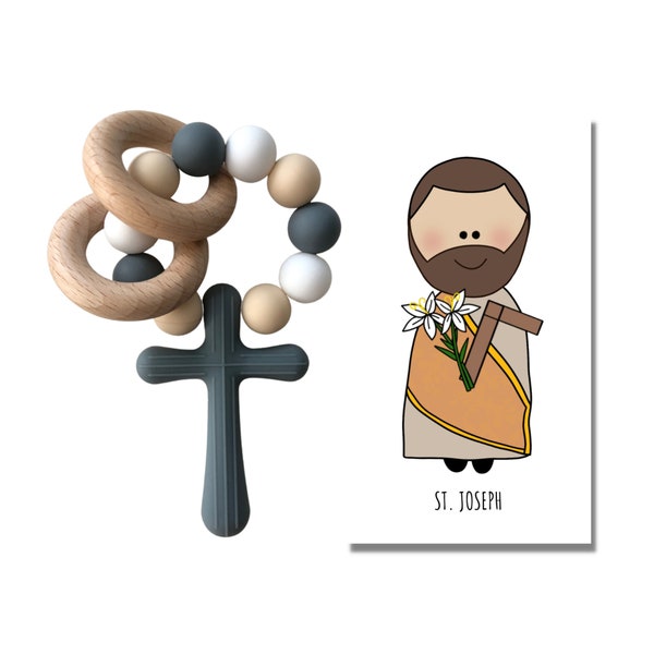 ST. JOSEPH Silicone Rosary | Baby's First Rosary | Catholic Baby Gift | Baby Shower | Baptism