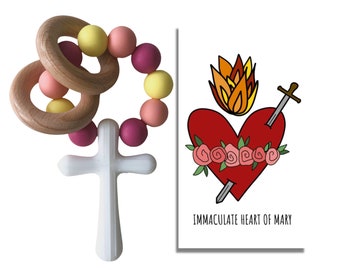 IMMACULATE HEART of MARY Silicone Rosary | Baby's First Rosary ~ Fast Shipping!