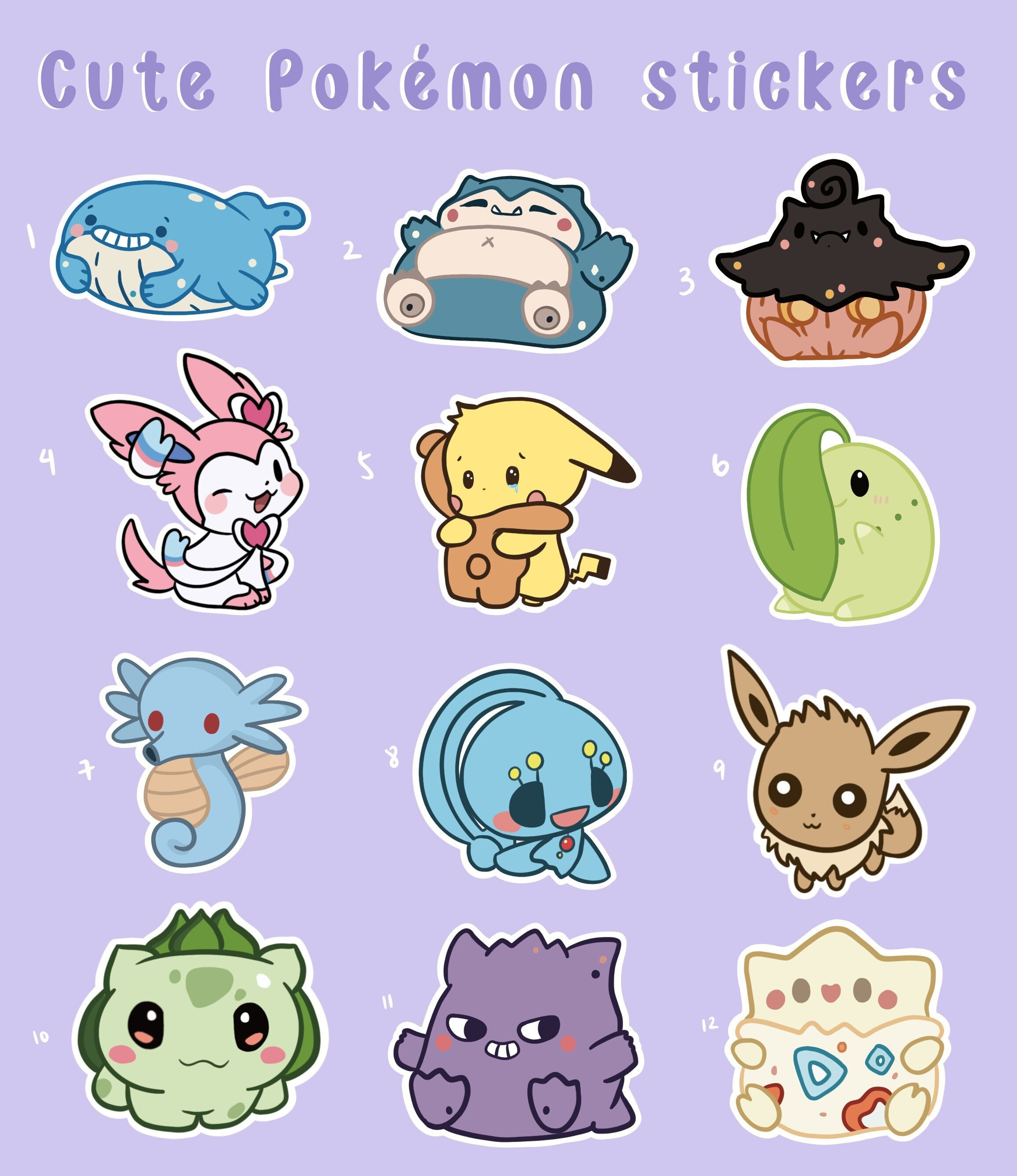 Cute Pokemon Stickers / Pokemon Sticker Pack 