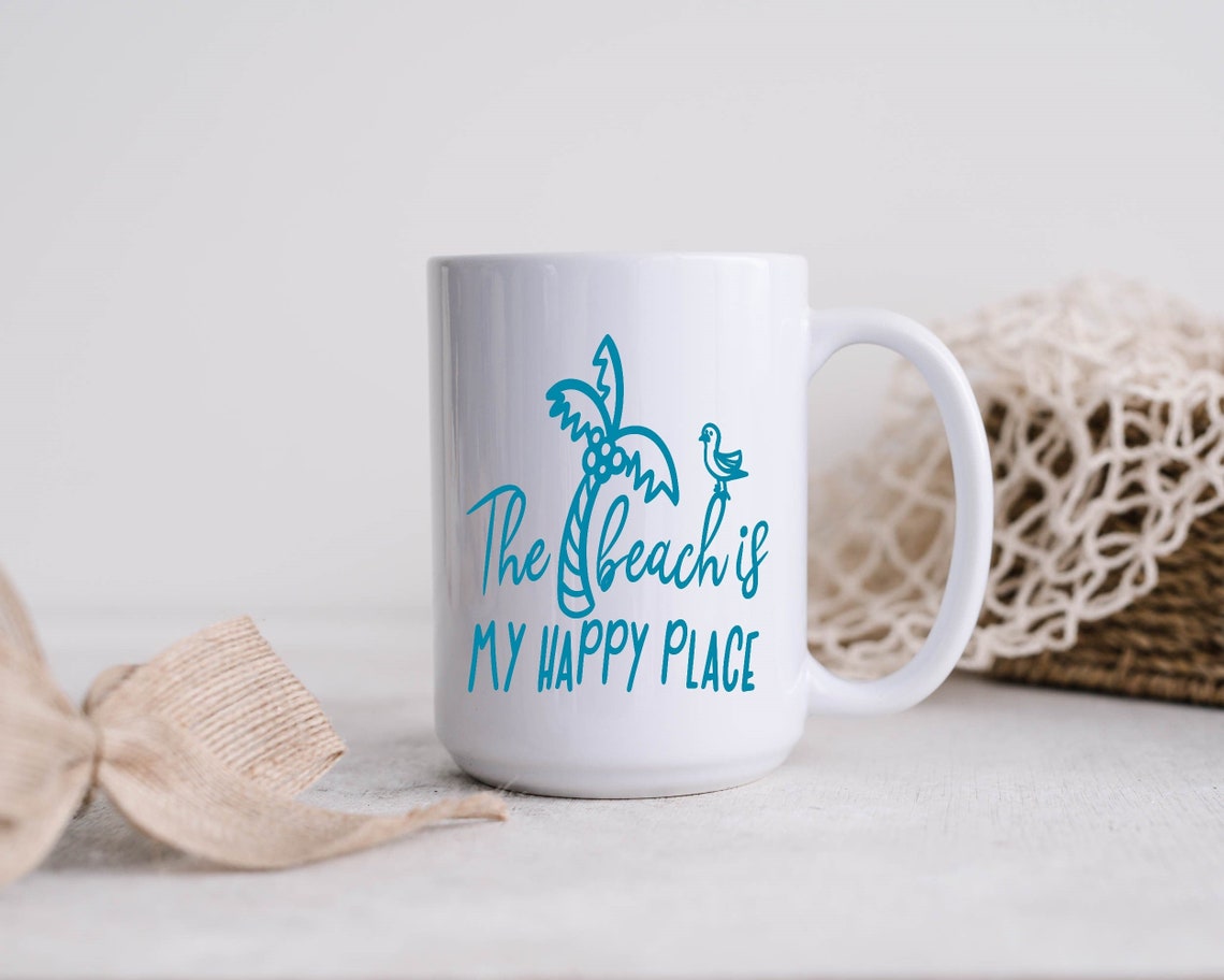 The Beach Is My Happy Place Mug Etsy