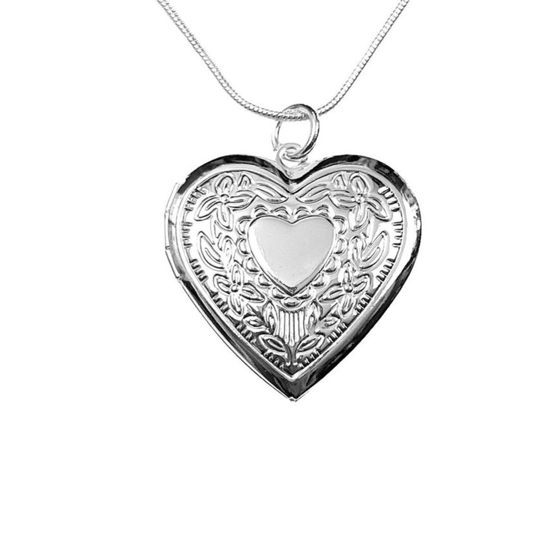Silver Heart Locket Necklace Sterling Silver Pendant on Etsy