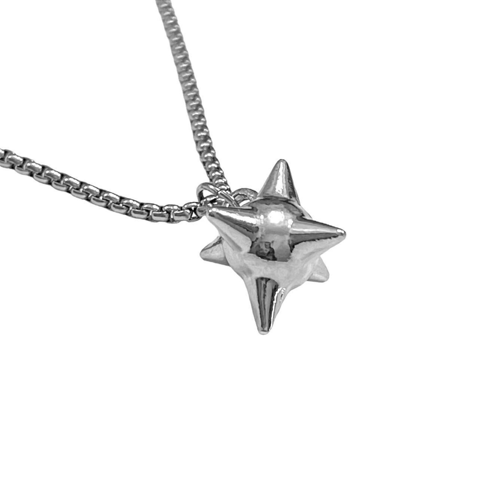 Silver Spike Ball Pendant Necklace Y2k Grunge Necklace Emo Etsy