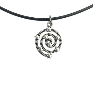 spiral stars pendant necklace | y2k necklace | cord necklace with pendant | glass necklace | grunge necklace | 90’s necklace | emo punk