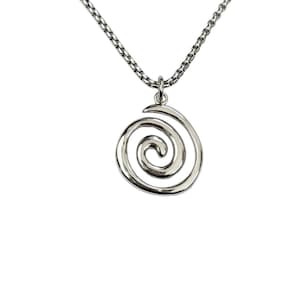 silver spiral pendant necklace | y2k grunge necklace | emo punk necklace | hypoallergenic | non-tarnish & stainless steel | swirl vortex