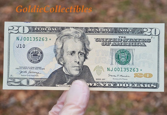 20 Dollar Star Bill Rare Twenty Dollar Fancy Serial Number Etsy