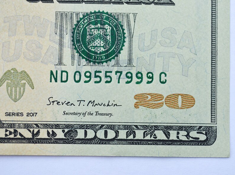 Rare Collectible 20 Dollar Bill Fancy Serial Number Banknote Etsy