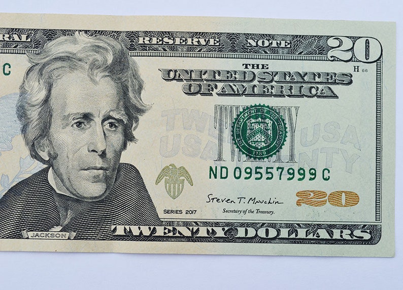 Rare Collectible 20 Dollar Bill Fancy Serial Number Banknote Etsy