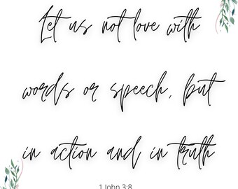 Bible verse digital design, 1 John 3:8, Christian decor, Christian gift.