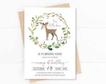 Our Little Deer is One Decor Deer First Birthday Sweet Deer Favor Bags- 8 CT Deer Favors Deer Birthday Deer Baby Shower