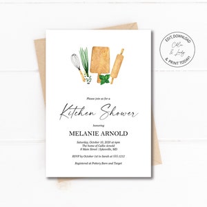 Kitchen Shower Invitation | Stock the Kitchen Invitation | Bridal Shower Invite | N427