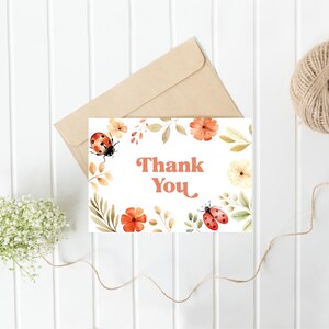Marienkäfer Danke-Karte | Marienkäfer-Babyparty-Danke Grußkarten | Marienkäfer Karten | Sofortdownload | Tempett
