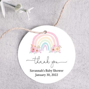 Round Rainbow Favor Tag | Rainbow Baby Shower Thank You Tag | Printable Rainbow Tag | Instant Download | Tempett | N18