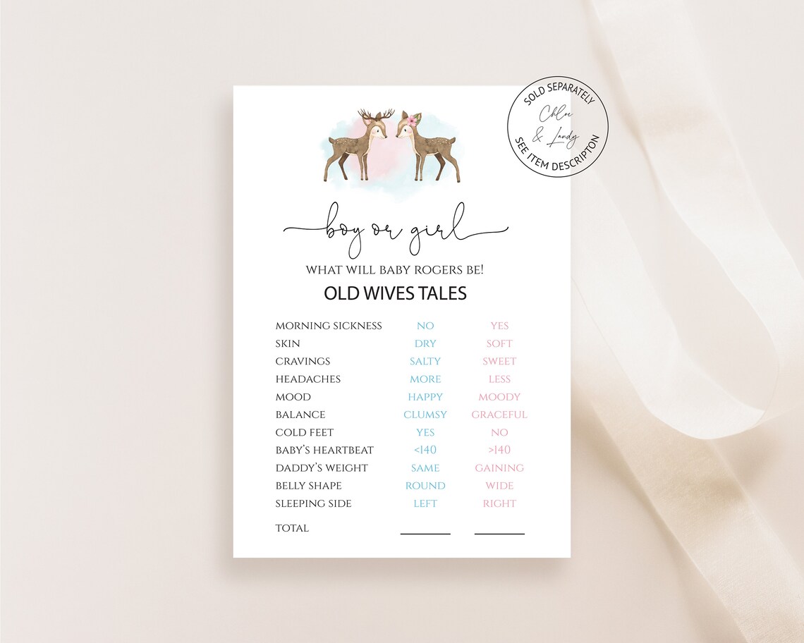 Gender Reveal Party Instant Download Blue or Pink Gender | Etsy
