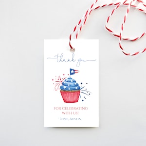 Red White and Blue Favor Tag | Red White and Two Tag | July 4th Red Birthday Party Favor Tag | Templett | Instant Download | N154