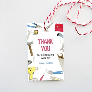 Tools Favor Tag | Boy Birthday Thank You Tag | Printable  Favor Tag | Instant Download, N165