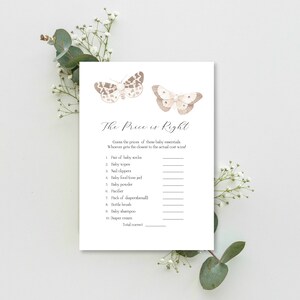 Vlinderprijs heeft gelijk Babyshowerspel | Vlinder Babyshower Spel | Direct downloaden teken | N76