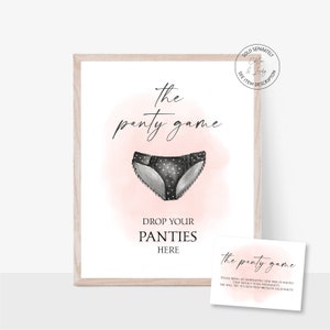 The Panty Game | Lingerie Shower Game | Drop your Panties Here  | Bridal Shower Game | N60