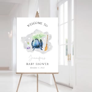 Halloween Baby Shower Welcome Sign | Gender Neutral Baby Shower Sign | Instant Download Templett | n169