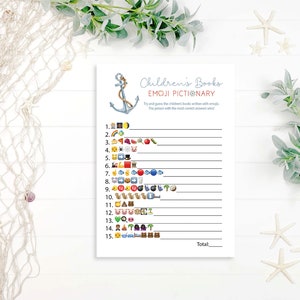 Nautical Baby Shower Emoji GameTemplate | Sailing Baby Shower Game | Instant Download | Printable | N390