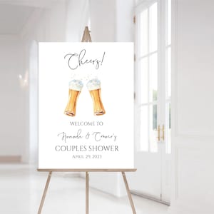 Beer Engagement Party Welcome Sign | Rehearsal Dinner Welcome Sign | Beer Couples Shower Sign | Template Instant Download | N90b