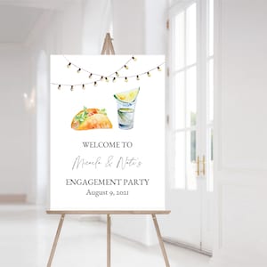 Tacos and Tequila Rehearsal Dinner Sign | Fiesta Welcome Sign | Tacos Engagement Party Sign | Instant Download Sign | N140