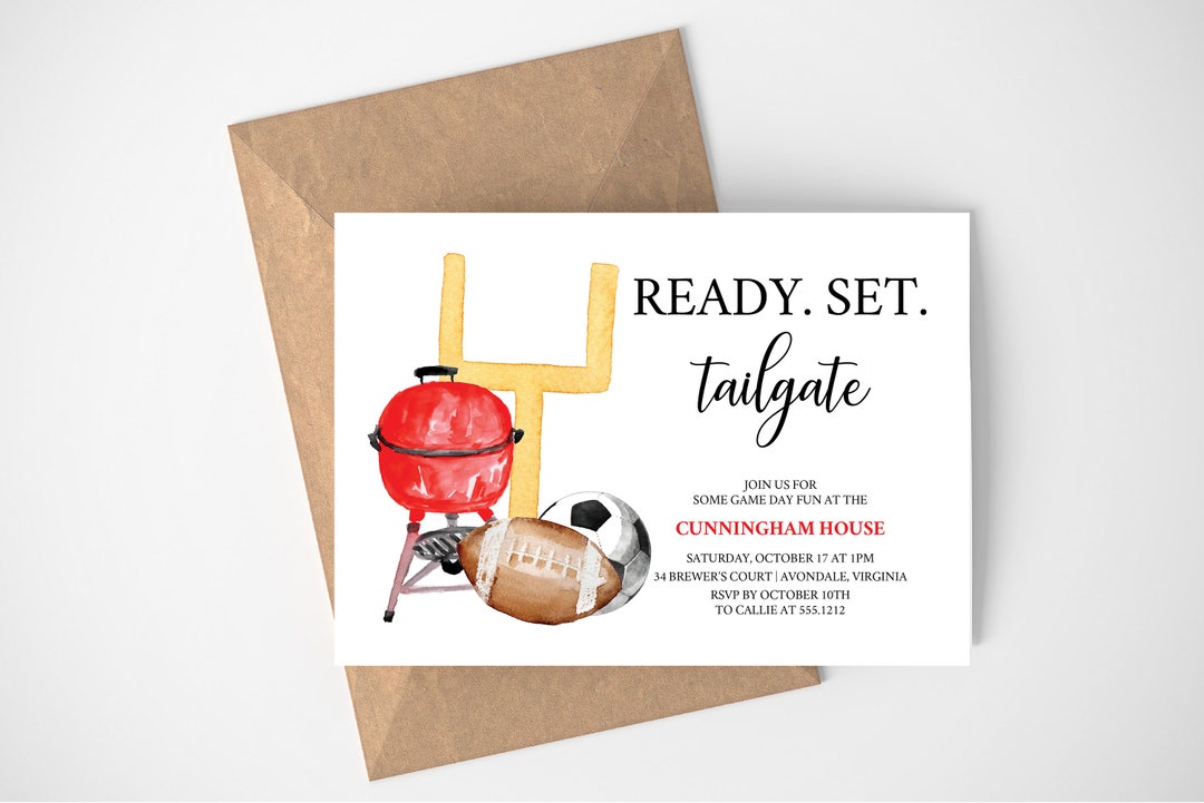 Editable Tailgate Invitation Template Sports Balls Etsy