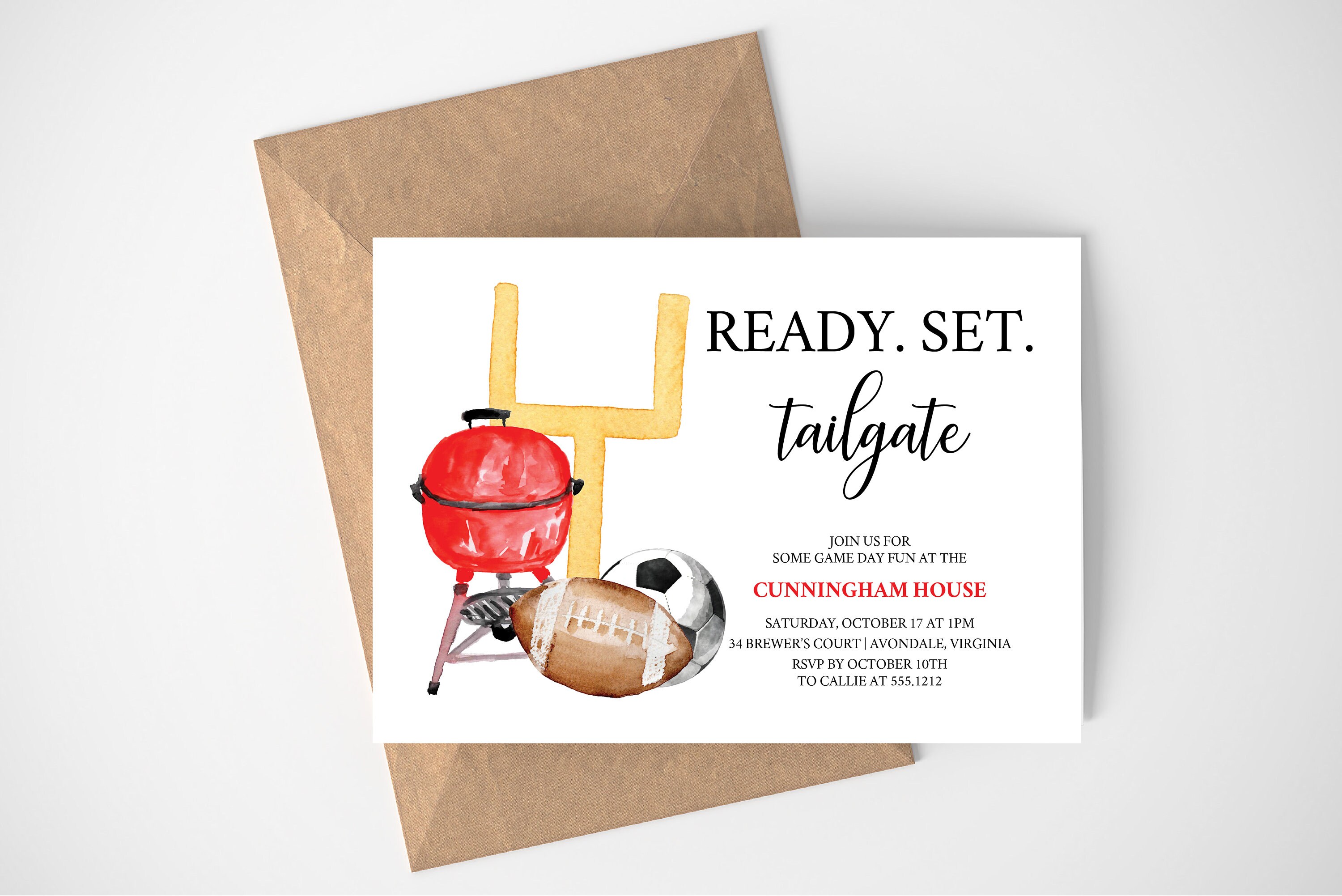 Editable Tailgate Invitation Template Sports Balls Etsy Singapore