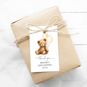 Teddy Bear Favor Tag | Baby Bear Thank You Tag | Printable Baby Shower Favor Tag | Instant Download, N65