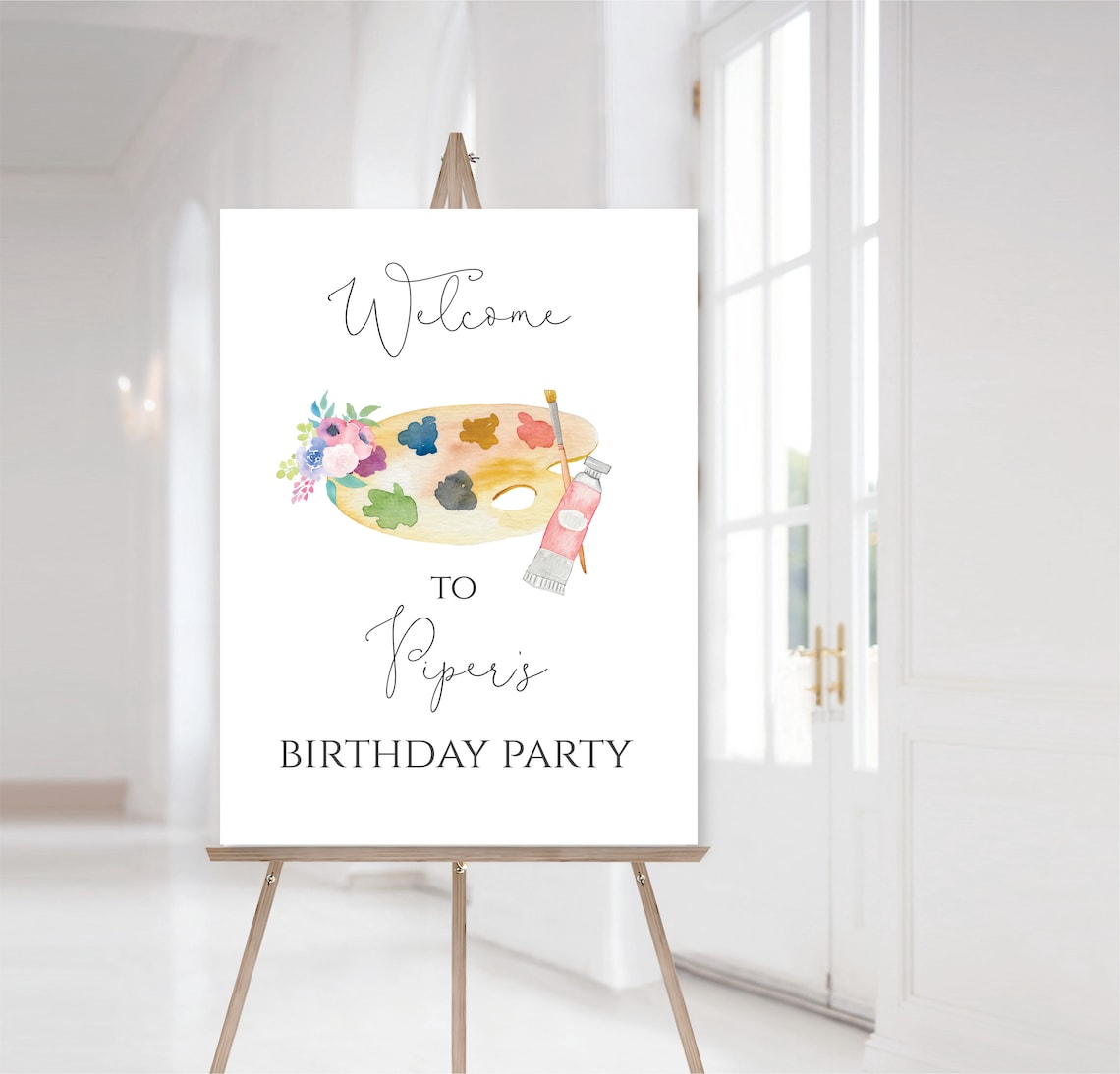 Paint Birthday Party Sign Girl Art Birthday Party Etsy
