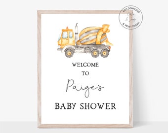 Construction Baby Shower Welcome Sign | Construction Shower Sign | Printable Baby Shower Sign Boy | Templett | Instant Download | N128