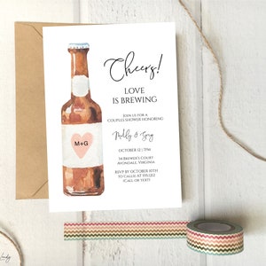 Love is Brewing Co-ed Shower Invitation | Engagement Party Invitation | Beer Couples Shower Invite | N90