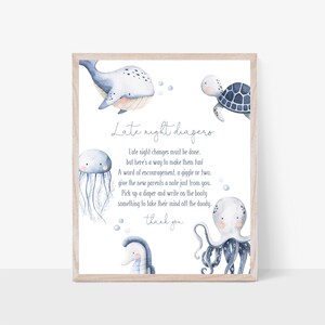 Late Night Diapers Sign | Nautical Baby Shower Game | Boy Baby Shower Game |  Templett | Instant Download | N142