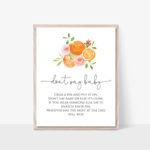 Little Cutie Don&#39;t say Baby Sign | Pink Little Cutie baby Shower Game | Editable baby Shower Game | Templett | Instant Download | N167